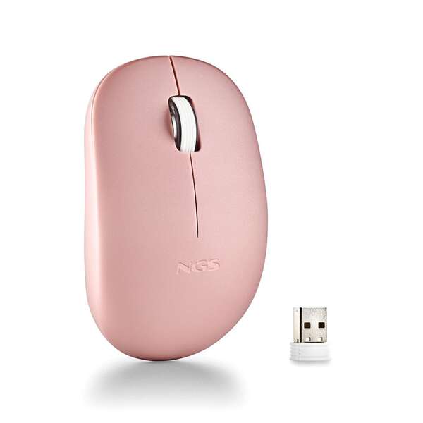 Mouse wireless NGS con tasti silenziosi - 2 pulsanti - Ambidestro - Colore rosa Mouse wireless NGS con tasti silenziosi - 2 pulsanti - Ambidestro - Colore rosa