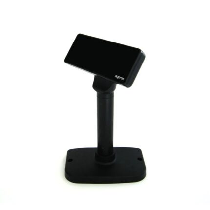 Approx Display cliente VFD per POS - Alfanumerico fluorescente - 20 caratteri e 2 righe - 3 altezze e rotazione 355º - Colore nero