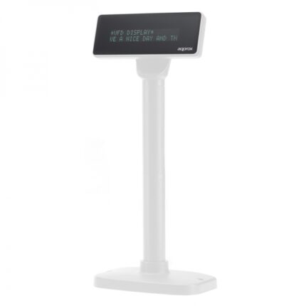 Approx Display cliente VFD per POS - Alfanumerico fluorescente - 20 caratteri e 2 righe - 3 altezze e rotazione 355º - Colore bianco