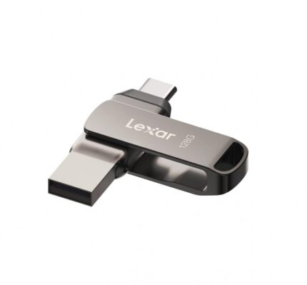 Lexar D400 JumpDrive Dual Drive Memoria USB 3.1 Type-C 128 GB - Trasferimenti rapidi fino a 130 MB/s - Compatibile con USB Type-C e Type-A - Design metallico girevole - Colore grigio