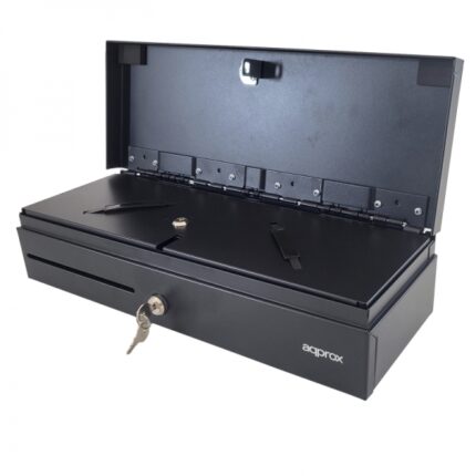 Approx Cassetto portamonete elettrico compatto - 14 scomparti - Apertura manuale e automatica - Connessione RJ11 - Colore nero