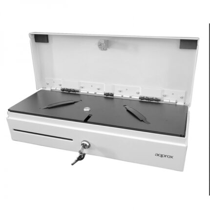 Approx Cassetto portamonete elettrico compatto - 14 scomparti - Apertura manuale e automatica - Connessione RJ11 - Colore bianco