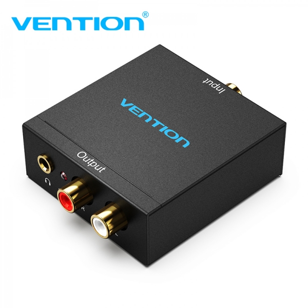 Vention Convertitore audio Toslink e RCA a 2x RCA - Colore nero Vention Convertitore audio Toslink e RCA a 2x RCA - Colore nero