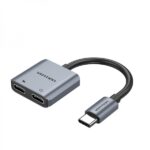 Vention Convertitore USB-C maschio a 2x USB-C femmina (audio e ricarica) - Colore grigio