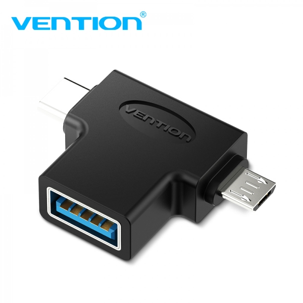 Adattatore USB 3.0 Vention da USB-C maschio a MicroUSB maschio - Colore nero Adattatore USB 3.0 Vention da USB-C maschio a MicroUSB maschio - Colore nero