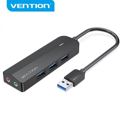 Vention HUB 6 in 1 USB3.0 a 3xUSB3.0/Scheda audio/MicroUSB alimentato - 0