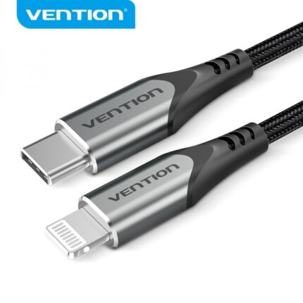 Cavo Vention da USB-C a Lightning 3A 27W 480Mbps MFi - 1m - Colore grigio