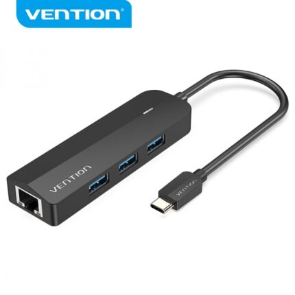 Vention HUB 5 in 1 da USB-C a 3xUSB3.0/RJ45/Micro B alimentato - 0