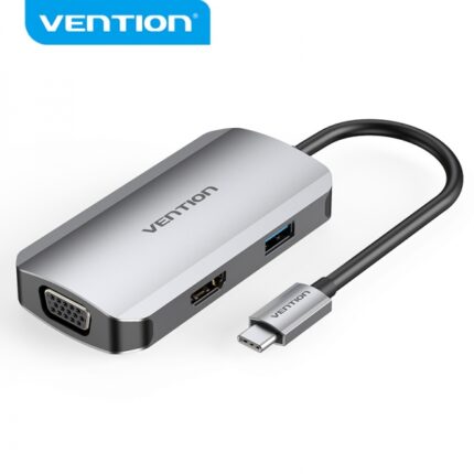 Vention Docking Station 4 in 1 da USB-C a HDMI/VGA/USB3.0/PD100W - 0