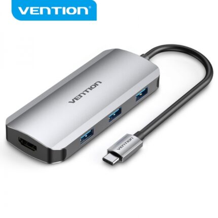Vention Docking Station 6 in 1 USB-C a HDMI 4K/3xUSB3.0/USB-C Gen1/PD100W - 0
