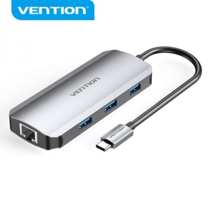 Vention Docking Station 6 in 1 USB-C a HDMI 4K/3xUSB3.0/RJ45/PD100W - 0