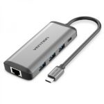 Vention Docking Station 7 in 1 USB-C a HDMI 4K/3xUSB3.0/RJ45/Lettore SD/TF/PD87W - 0