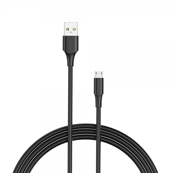 Cavo USB 2.0 maschio a MicroUSB maschio Vention - 1 m - 3 A - 60 W - 480 Mbps - Colore nero Cavo USB 2.0 maschio a MicroUSB maschio Vention - 1 m - 3 A - 60 W - 480 Mbps - Colore nero