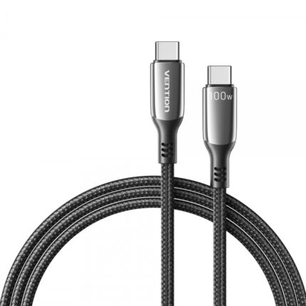 Cavo Vention da USB-C maschio a USB-C maschio - 2 m - 5 A - PD100W - Colore nero