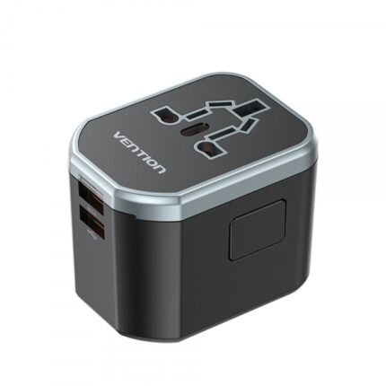 Vention Caricabatterie da viaggio universale - 1xUSB-C a 2xUSB - 20W - Colore nero
