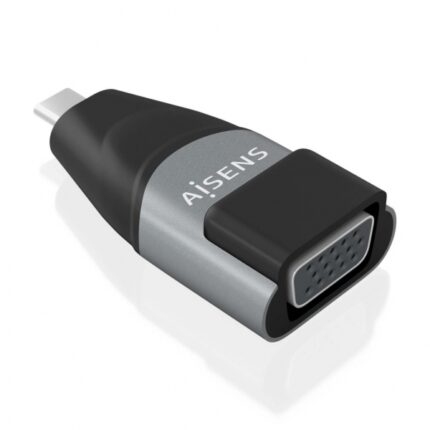 Aisens Convertitore USB-C a VGA in alluminio - Trasmissione di segnali da USB a VGA - Risoluzione 1920×1200@60Hz - Compatibile con Macbook Pro e Chromebook - Colore grigio
