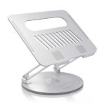 Aisens Supporto da tavolo XL girevole e regolabile per laptop o tablet - Lega di alluminio - Rotazione a 360° - Pieghevole e compatto - Antiscivolo - Compatibile con 10-17" - Colore argento