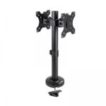 Tooq Supporto da tavolo per 2 monitor da 17"-32" - Gestione dei cavi - Peso max 8 kg x braccio - VESA max. 100x100 mm - Colore nero