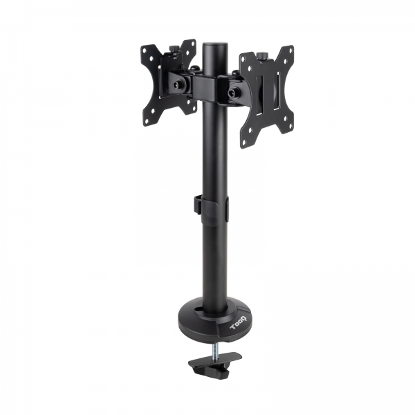 Tooq Supporto da tavolo per 2 monitor da 17"-32" - Gestione dei cavi - Peso max 8 kg x braccio - VESA max. 100x100 mm - Colore nero Tooq Supporto da tavolo per 2 monitor da 17"-32" - Gestione dei cavi - Peso max 8 kg x braccio - VESA max. 100x100 mm - Colore nero
