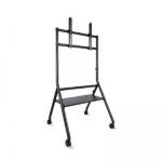 Tooq iDreams Supporto da pavimento con ruote per schermi da 37-86" - Vassoio inferiore multiuso - Ruote con sistema di bloccaggio - Gestione dei cavi - Peso massimo 80 kg - VESA massimo 600x400 - Colore nero