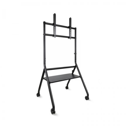 Tooq iDreams Supporto da pavimento con ruote per schermi da 37-86" - Vassoio inferiore multiuso - Ruote con sistema di bloccaggio - Gestione dei cavi - Peso massimo 80 kg - VESA massimo 600x400 - Colore nero