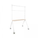 Tooq iLove Supporto da pavimento con ruote per schermi da 49-80" - Vassoio inferiore multiuso - Ruote con sistema di bloccaggio - Gestione dei cavi - Peso massimo 50 kg - VESA massimo 600x400 - Colore bianco