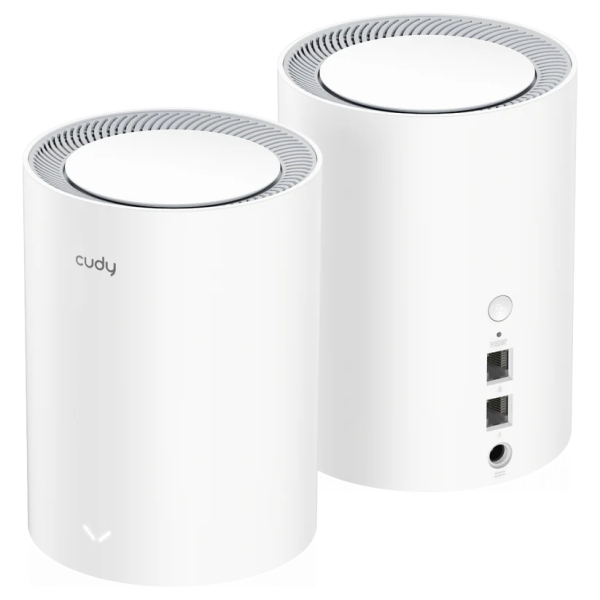 Cudy AX3000 Confezione da 2 sistemi WiFi 6 Mesh AX3000 2.5G Dual Band - Supporta larghezza di banda 20/40/80/160MHz - 1x porta LAN 10/100/1000Mbps Cudy AX3000 Confezione da 2 sistemi WiFi 6 Mesh AX3000 2.5G Dual Band - Supporta larghezza di banda 20/40/80/160MHz - 1x porta LAN 10/100/1000Mbps