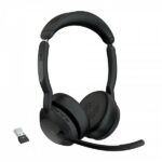 Jabra Evolve2 55 MS Stereo Cuffie con microfono Bluetooth - Cancellazione del rumore - Autonomia fino a 18 ore - Archetto regolabile - Comandi sulle cuffie - Colore nero