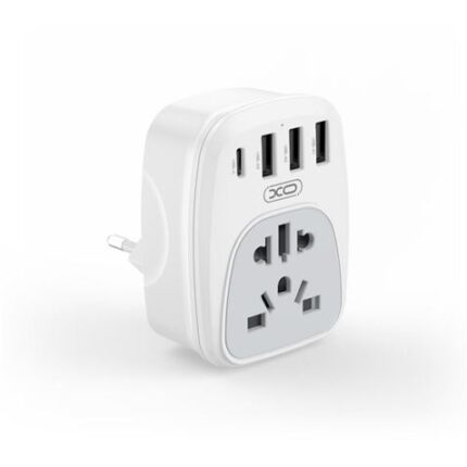 Adattatore internazionale XO - Potenza 2500 W - USBx3 + USB-C - Colore bianco