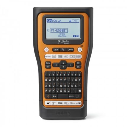 Brother PT-E560BTVP Etichettatrice elettronica Bluetooth - Con connessione PC - Display LCD - Larghezza massima nastro 18 mm - Colore nero/arancione