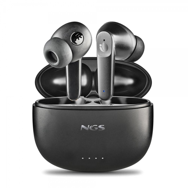 NGS Artica Hush Auricolari Bluetooth 5.3 TWS ANC - Connessione automatica - Assistente vocale - Autonomia fino a 4 ore - Base di ricarica - Colore nero NGS Artica Hush Auricolari Bluetooth 5.3 TWS ANC - Connessione automatica - Assistente vocale - Autonomia fino a 4 ore - Base di ricarica - Colore nero