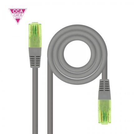 Nanocable Cavo di rete Patch cord Cat.6 UTP AWG26 CCA - Lunghezza 5 m - Colore grigio
