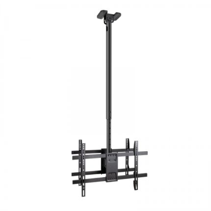 Tooq Supporto XL da soffitto per 2 schermi da 43-86" - Angolo di rotazione 180º - Inclinabile - Gestione dei cavi - Peso max. per schermo 50 kg - VESA max. 600x400 mm - Colore nero