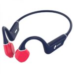 Leotec Kuri Auricolari sportivi a conduzione ossea Bluetooth 5.4 - Autonomia fino a 12 ore - Batteria da 180 mAh - Resistenza IPX5 - Colore blu/rosso