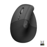 Logitech Lift Mouse verticale Bluetooth e wireless USB 4000 dpi - 5 pulsanti - Per mancini - Colore nero/grigio