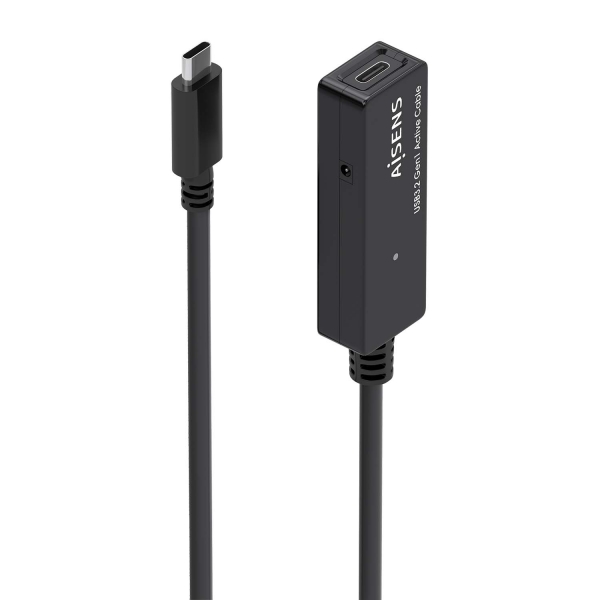 Cavo USB 3.2 Gen1x1 Aisens con amplificatore - USB-C/M-USB-C/H - 5 m - Colore nero Cavo USB 3.2 Gen1x1 Aisens con amplificatore - USB-C/M-USB-C/H - 5 m - Colore nero