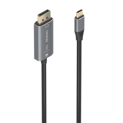 Cavo convertitore bidirezionale in alluminio USB-C a Displayport 8K@60Hz Aisens - USB-C/M-DP/M - 1
