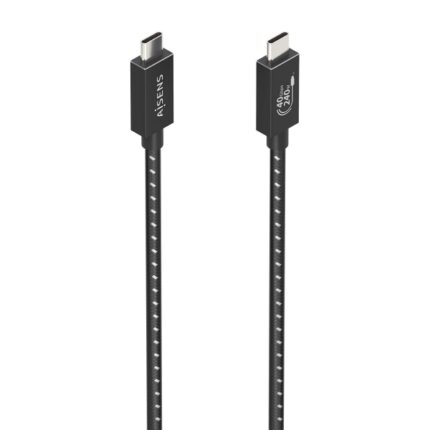 Cavo USB4 Gen3x2 Aisens in alluminio 40Gbps 8K@60Hz 5A 48V 240W E-Mark - Tipo USB-C/M-USB-C/M - 1