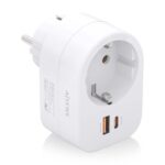 Aisens Presa multipla da parete multifunzione con 1 presa + 1xUSB-C 20W PD3.0 - 1xUSB-A 20W QC3.0 - Colore bianco