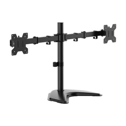 Aisens Supporto da tavolo con base ecologica girevole e inclinabile per monitor/TV 10 kg (3 perni - 2 bracci) da 17-32" - Colore nero