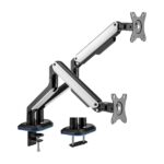 Aisens Supporto da tavolo RGB Gaming con contrappeso girevole e inclinabile per monitor/TV 9 kg (3 perni - 2 bracci) da 17-32" - Colori vari