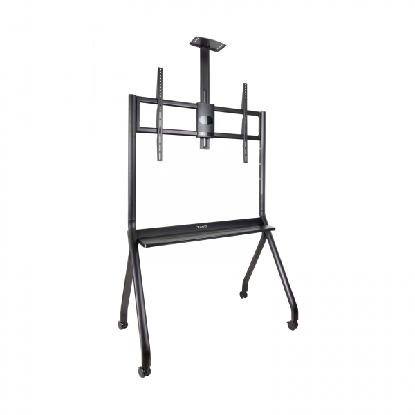 Tooq iStar Supporto da pavimento con ruote per schermi da 55-100" - Vassoio inferiore multiuso e vassoio superiore regolabile per webcam - Ruote con sistema di bloccaggio - Peso massimo 120 kg - VESA massimo 900x600 - Colore nero Tooq iStar Supporto da pavimento con ruote per schermi da 55-100" - Vassoio inferiore multiuso e vassoio superiore regolabile per webcam - Ruote con sistema di bloccaggio - Peso massimo 120 kg - VESA massimo 900x600 - Colore nero