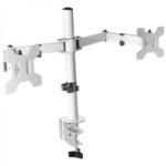Mars Gaming MARM2 Supporto doppio monitor - Bracci articolati - Gestione dei cavi - Regolazione dell'altezza - Struttura robusta - Rotazione 360º - Colore bianco