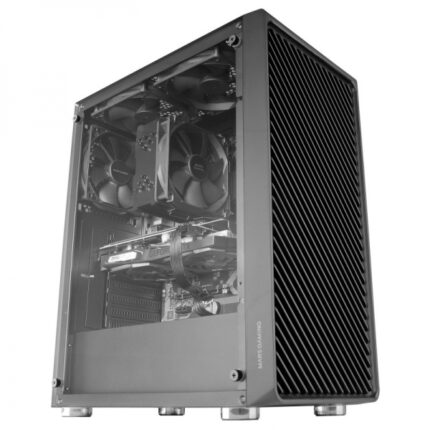 Mars Gaming MC-3000 Case aerodinamico - 4 ventole FDB silenziose - Supporto per 6 ventole - Ampio spazio interno - Gestione efficiente dei cavi - Colore nero