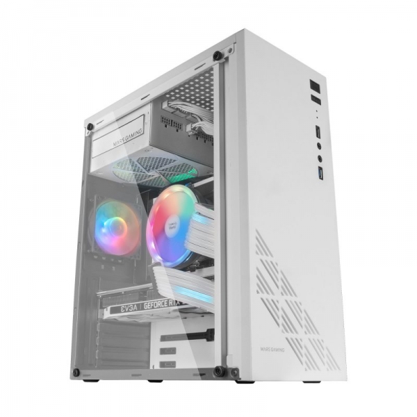 Mars Gaming MC100 Semitorre Gaming - Acciaio ultraleggero - Raffreddamento avanzato CONVECT-COOL - Illuminazione RGB fissa - Supporto schede ATX/microATX/mini-ITX - Colore bianco Mars Gaming MC100 Semitorre Gaming - Acciaio ultraleggero - Raffreddamento avanzato CONVECT-COOL - Illuminazione RGB fissa - Supporto schede ATX/microATX/mini-ITX - Colore bianco
