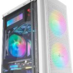 Mars Gaming MC300 Case gaming compatto - Finestra in vetro temperato - Tripla ventilazione - Supporto per raffreddamento a liquido - Illuminazione RGB fissa - Colore bianco