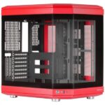 Mars Gaming MC-3T Case Gaming Premium - Tre pannelli in vetro temperato - Montaggio verticale della GPU - Connettività USB-C - Fino a 10 ventole - Colore rosso