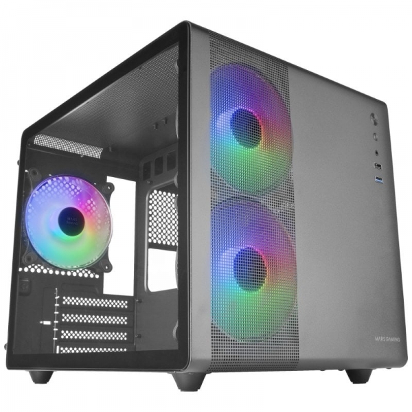 Mars Gaming MC-400 Case gaming compatto - Doppia camera - Triplo raffreddamento FRGB - Finestra in vetro temperato - Pannello laterale in rete - Supporto liquido 240 mm - Colore nero Mars Gaming MC-400 Case gaming compatto - Doppia camera - Triplo raffreddamento FRGB - Finestra in vetro temperato - Pannello laterale in rete - Supporto liquido 240 mm - Colore nero