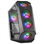 Mars Gaming MC51 Torre Premium - 5 ventole ARGB - Controller con comando - Doppia finestra in vetro temperato - 40 effetti RGB Chroma - Colore nero