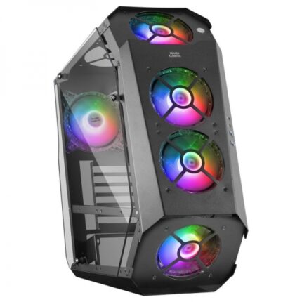 Mars Gaming MC51 Torre Premium - 5 ventole ARGB - Controller con comando - Doppia finestra in vetro temperato - 40 effetti RGB Chroma - Colore nero